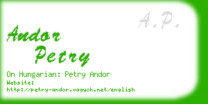 andor petry business card